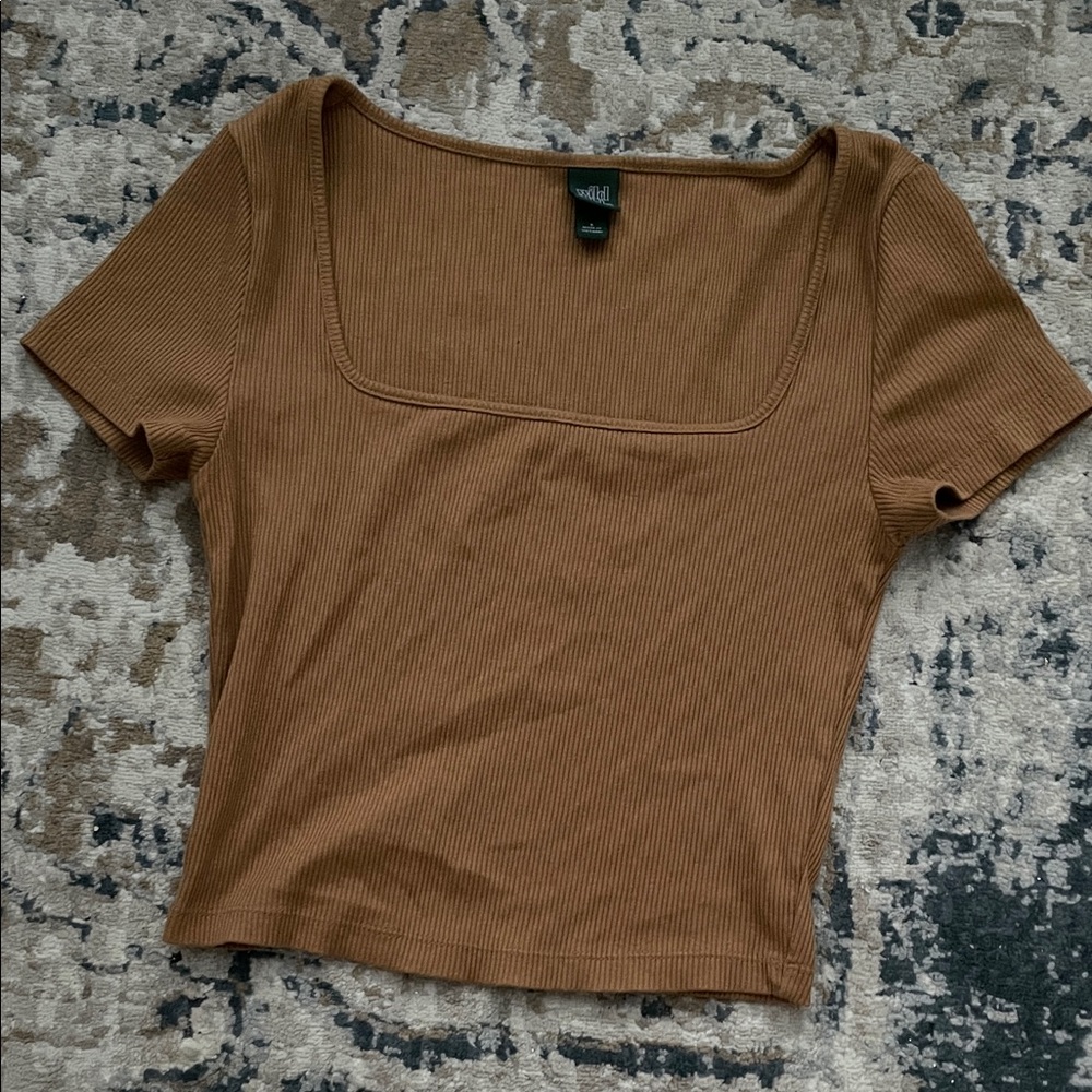 Wild Fable Tan Ribbed Crop Top